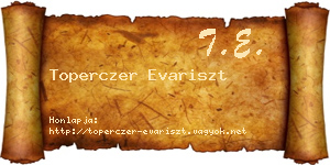 Toperczer Evariszt névjegykártya
